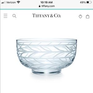 Tiffany & Co. Wheat Leaf 10” Crystal Bowl
